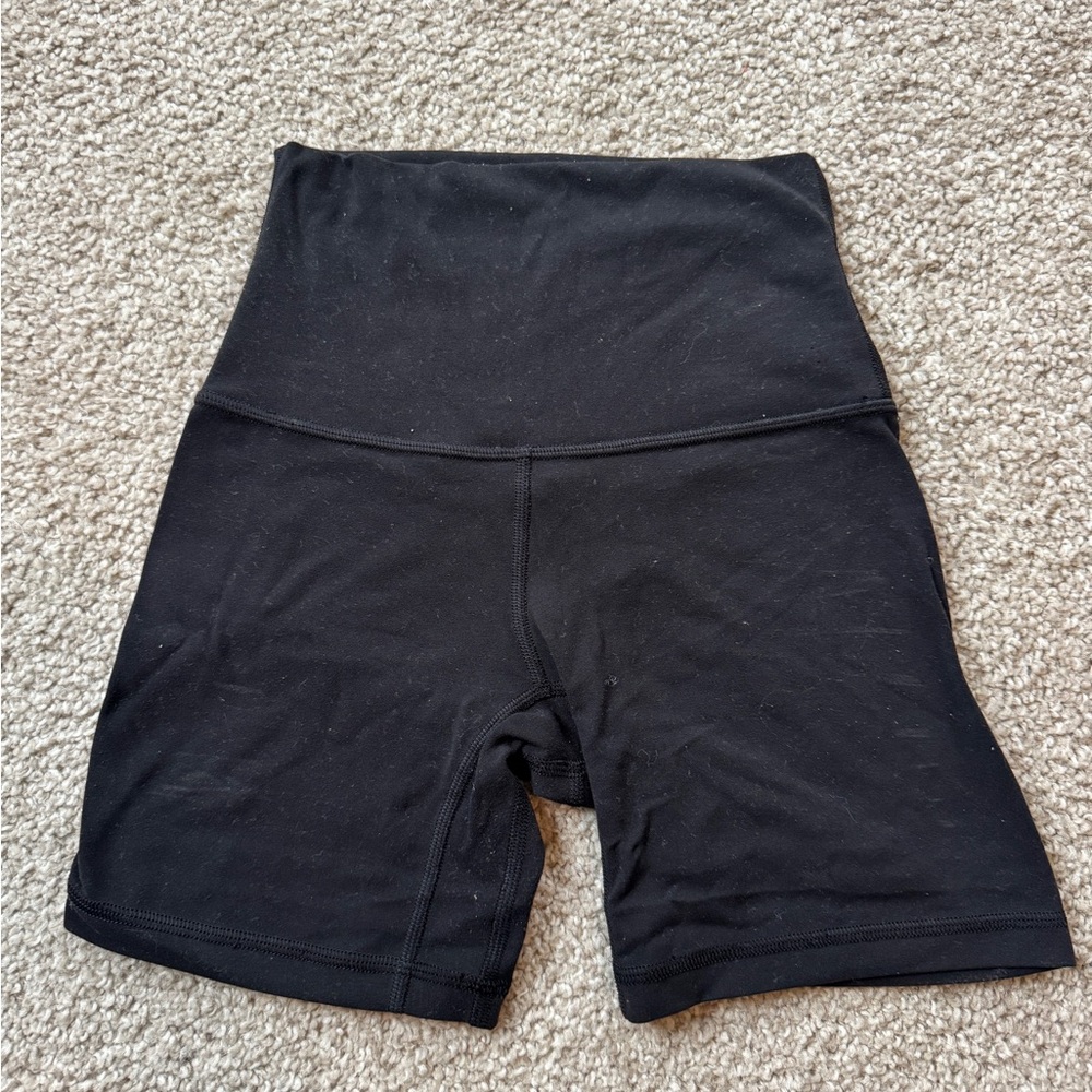 lululemon athletica high waisted 6” black Bike Shorts